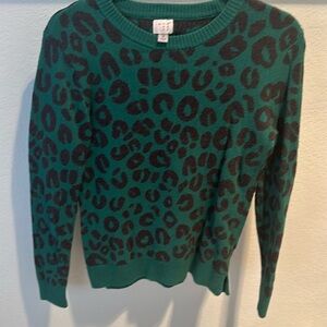 Green and Black cheetah print sweater by A New Day - size M